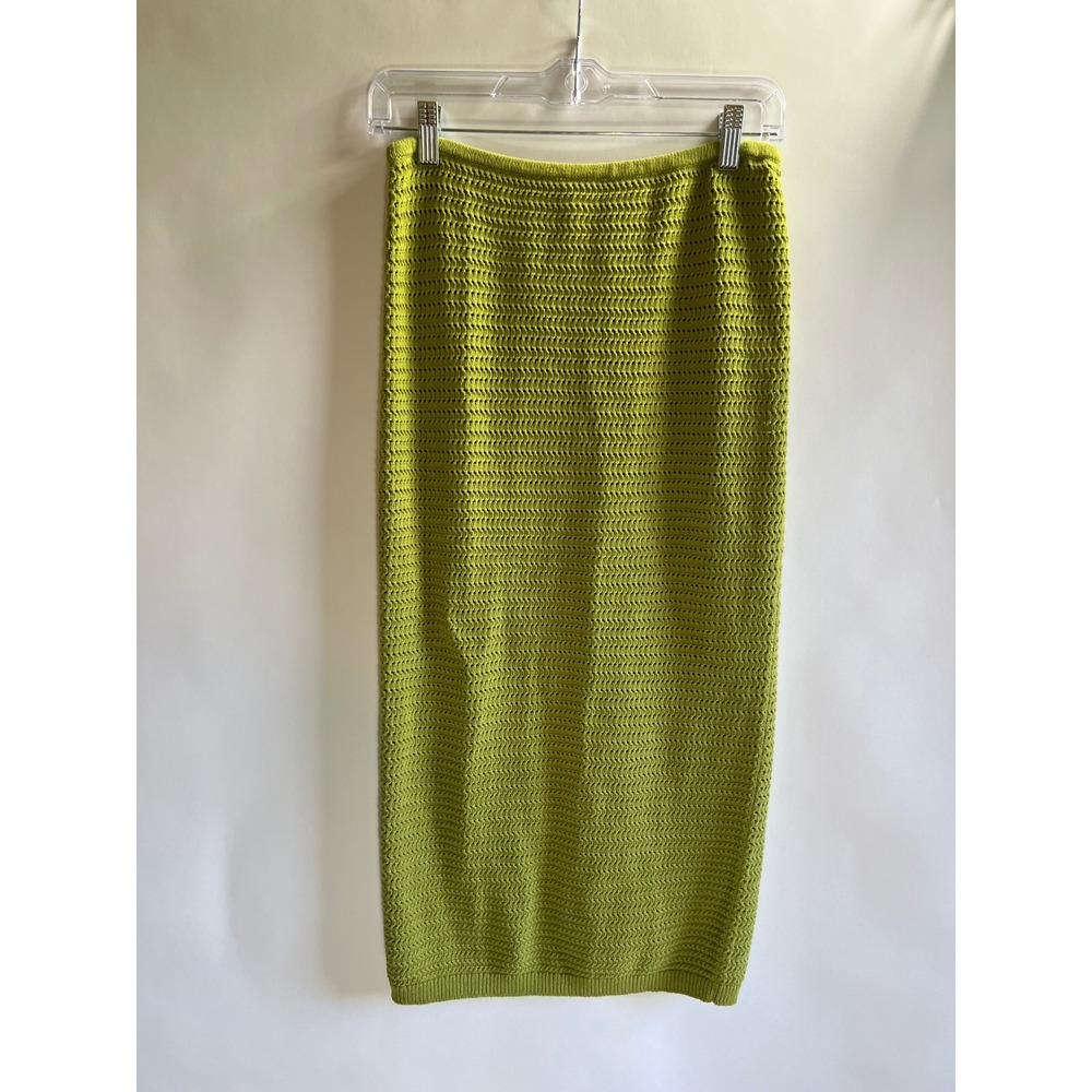 Rachel Zoe Boho Crochet Set Green Crop Top & Midi Skirt Small Resort Vacation - Picture 4 of 5
